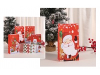 Torba prezentowa papierowa świąteczna MIKOŁAJ z naklejką 24x13x8 cm - 1 szt
