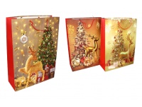 Torba prezentowa papierowa świąteczna RENIFER 72x48x18 cm GIGA MIX WZORÓW