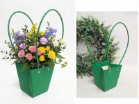 Torebka papierowa na kwiaty wys 33 cm (13x13x12 cm) ZIELONY