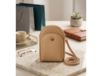 Torebka przez ramię ekoskóra ZAOKRĄGLONA  20x14x6 cm BRĄZ JASNY