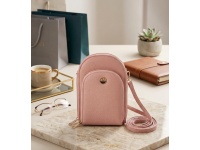 Torebka przez ramię ekoskóra ZAOKRĄGLONA 20x14x6 cm RÓŻOWA