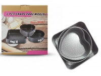 Tortownica, forma do pieczenia CZARNE mix kształtów (24 cm, 26 cm, 28 cm) - kpl 3 szt