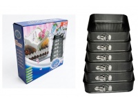 Tortownice, formy do pieczenia CZARNE KWADRATOWE 18, 20, 22, 24, 26, 28 cm - kpl 6 szt