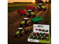 Traktor z maszyną rolniczą i napędem ok. 24x8x6 cm - mix