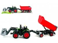 Traktor z maszyną rolniczą przyczepą-łódką 62x14x12 cm