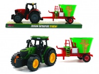Traktor z maszyną rolniczą, rozsiewacz do nawozu opakowanie 40x13x11 cm