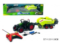 Traktor z maszyną rolniczą zdalnie sterowany, na pilot w kartonie 57x14,5x18 cm