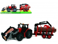 Traktor z przyczepą i belami drewna 43x10x8,5 cm