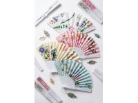 Wachlarz plastikowy 24 cm MIX WZORÓW I KOLORÓW