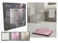 Waga elektroniczna łazienkowa szklana do 180 kg 26x26 cm MIX KOLOR