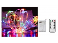 Wąż świecący, świetlny dekoracyjny 12m 100 LED (8 funkcji) NA BATERIE z pilotem - MULTIKOLOR