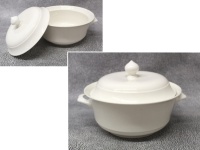 Waza ceramiczna z pokrywką 31x24x18 cm BIAŁA