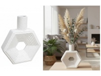 Wazon ceramiczny NORDYCKI geometryczny 17,5x15x4 cm BIAŁY