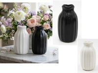 Wazon ceramiczny PASY 10 cm - czarny, biały