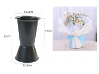 Wazon plastikowy okrągły 23x15x13,5 cm CZARNY