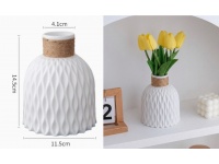 Wazon plastikowy z tłoczonym wzorem 14,5x11,5x4,1 cm BIAŁY