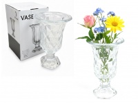 Wazon szklany na nóżce 19x12 cm ROMBY