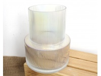 Wazon szklany ryflowany holograficzny 25x8 cm