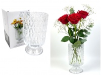 Wazon szklany na nóżce 18x11 cm KARBOWANE TRÓJKĄTY