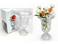 Wazon szklany na nóżce 19x12 cm ZAWIJANY