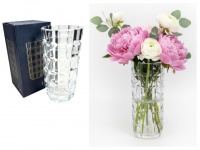 Wazon szklany walec 20x9,5 cm KWADRATY