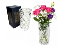 Wazon szklany walec 20x9,5 cm ROMBY