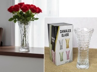 Wazon szklany z tłoczonym wzorem PLECIONKA 18,5x9 cm