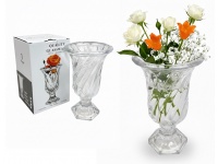 Wazon szklany na nóżce 24x15 cm ZAWIJANY