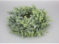 Wianek dekoracyjny 24 cm - zielony bielony