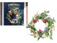 Wianek KOLOROWE kwiaty 50 cm