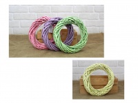 Wianek rattanowy, wiklinowy pleciony PASTEL 40cm mix kolor