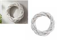 Wianek rattanowy biały 15 cm 