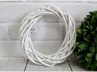 Wianek wiklinowy rattanowy BIAŁY gruby 35 cm