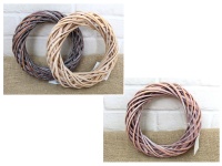 Wianek rattanowy, wiklinowy pleciony MIX BRĄZU 20 cm