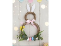 Wianek, stroik dekoracyjny z siana KRÓLIK 47x26 cm