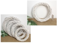Wianek wiklinowy, rattanowy 20x3,5 cm BIAŁY (RHY25009)