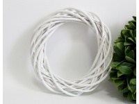 Wianek wiklinowy rattanowy BIAŁY 25 cm
