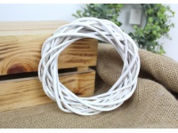 Wianek wiklinowy, rattanowy BIAŁY 15 cm