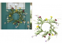 Wianek WIOSENNE KWATY z piankowymi listkami 33 cm