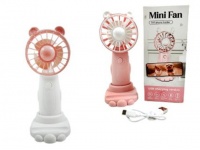 Wiatrak mini wentylator ręczny USB podstawka na telefon, LED 3 tryby mocy 14,5x6,5 cm