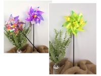 Wiatrak ogrodowy dekoracyjny HOLOGRAFICZNY z plastikowym kijem 50x20 cm