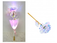 WIECZNA RÓŻA plastikowa świecąca w folii 48x15 cm HOLOGRAFICZNA