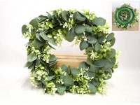 Wieniec, wianek EUKALIPTUS 35 cm zielono-biały