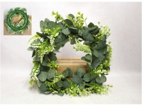 Wieniec, wianek EUKALIPTUS 45 cm ZIELONO-BIAŁY