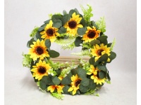 Wieniec, wianek SŁONECZNIK, EUKALIPTUS 45 cm