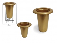 Wkład do wazonu wąski z zaokrąglonym rantem 15 cm - złoty