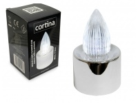 Wkład LED LUMO wieloledowy z bateriami srebrna podstawa - SREBRNY+BIAŁY ZIMNY 10x6 cm - 1 szt