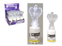 Wkład, znicz LED transparentna figurka 15x6 cm ANIOŁ 180 dni ZIMNY BIAŁY - 1 szt