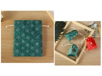 Woreczek na biżuterię, upominek welurowy 20x15 cm ZIELONY srebrny wzór