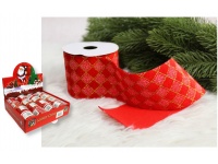 Wstążka dekoracyjna materiałowa welur złoty wzór 270x6 cm - 1 szt